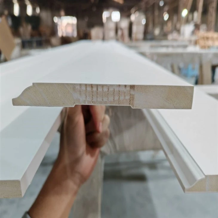 Pannelli di base per modanature in legno FJ rivestite in gesso bianco per il pavimento
